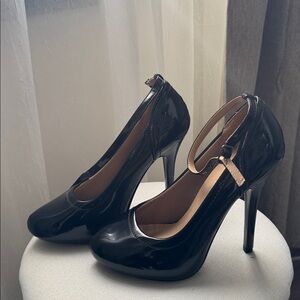 Delicacy Glossy Black Stiletto Heels